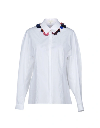 Shop Delpozo Solid Color Shirts & Blouses In White