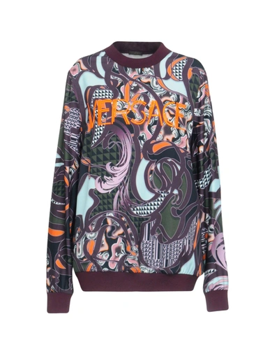 Shop Versace Sweatshirt In Deep Purple