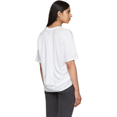 Shop Baja East White Burn Out T-shirt In 0110 Pearl