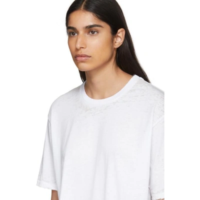 Shop Baja East White Burn Out T-shirt In 0110 Pearl