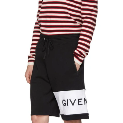 Shop Givenchy Black And White 4g Bermuda Shorts In 001 Black
