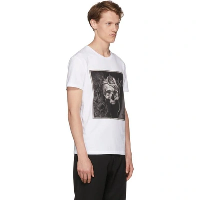 Shop Alexander Mcqueen White Skull Print T-shirt In 0900whtmix