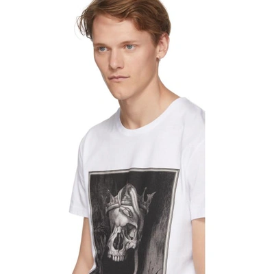 Shop Alexander Mcqueen White Skull Print T-shirt In 0900whtmix