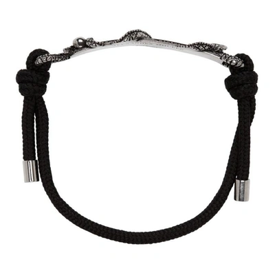 Shop Alexander Mcqueen Black Snake And Horse Bracelet In 1000 Black