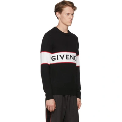 Shop Givenchy Black Intarsia Logo Sweater