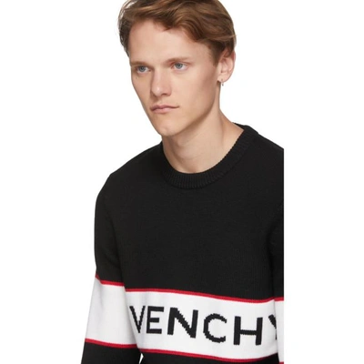 Shop Givenchy Black Intarsia Logo Sweater