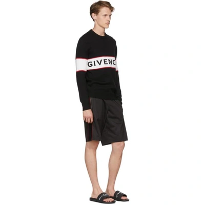 Shop Givenchy Black Intarsia Logo Sweater