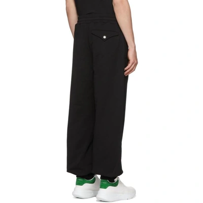 Shop Alexander Mcqueen Black Organic Brushed Back Lounge Pants In 1000deepblk