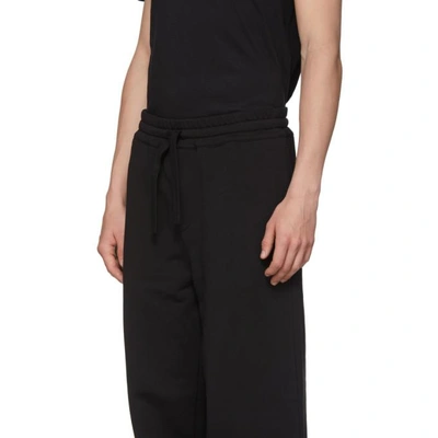 Shop Alexander Mcqueen Black Organic Brushed Back Lounge Pants In 1000deepblk