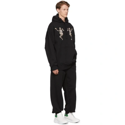 Shop Alexander Mcqueen Black Organic Brushed Back Lounge Pants In 1000deepblk