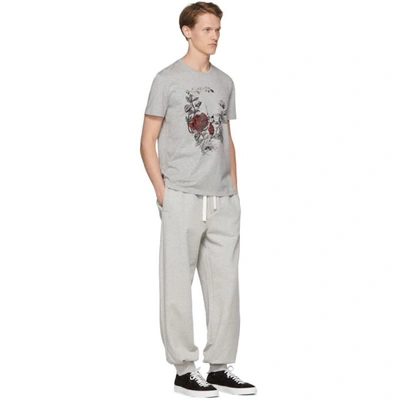 Shop Alexander Mcqueen Grey Organic Brushed Back Lounge Pants In 1401palegry