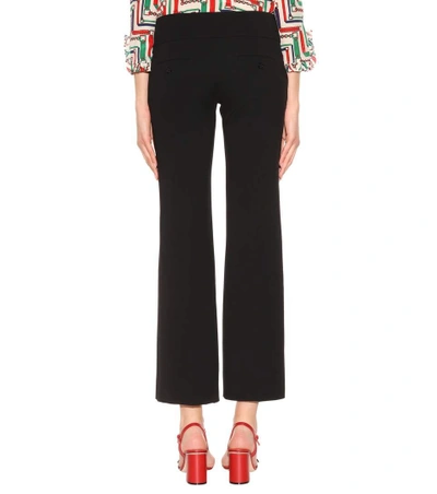 Shop Gucci Stretch Trousers With Double G In Black