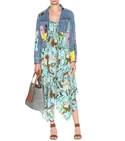 Shop Loewe X Paula's Ibiza Patchwork Denim Jacket