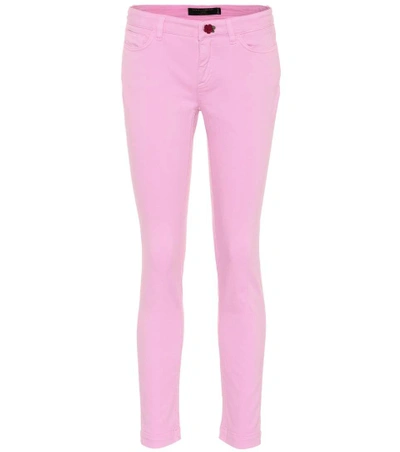 Shop Dolce & Gabbana Embellished Skinny Jeans In Pink