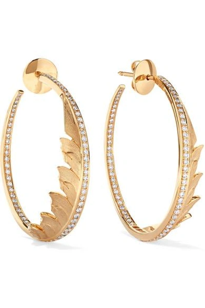 Shop Stephen Webster + Net Sustain Magnipheasant 18-karat Gold Diamond Hoop Earrings