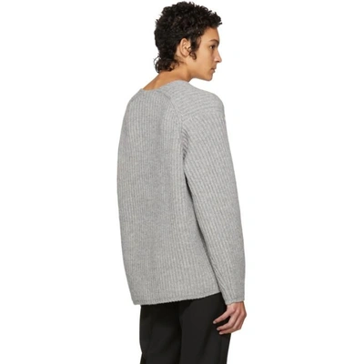 Shop Acne Studios Grey Deborah Sweater In Pale Grey Melange