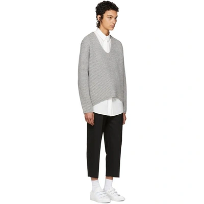Shop Acne Studios Grey Deborah Sweater In Pale Grey Melange