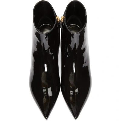 Shop Prada Black Patent Pointed Boots In F0002 Black