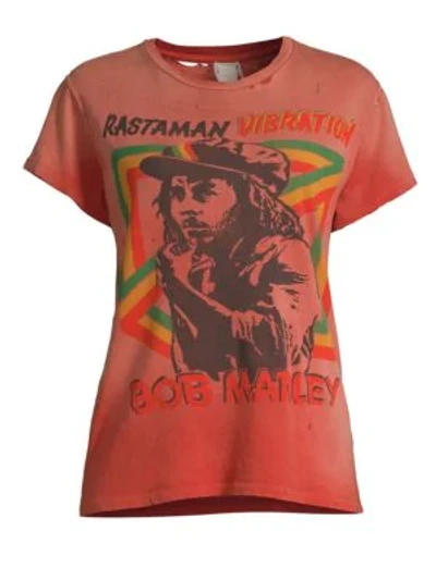 Shop Madeworn Bob Marley Crewneck T-shirt In Red