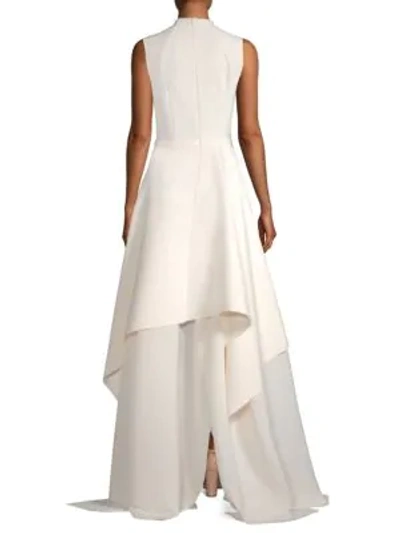 Shop Solace London Serafine Sleeveless Tiered Gown In Cream