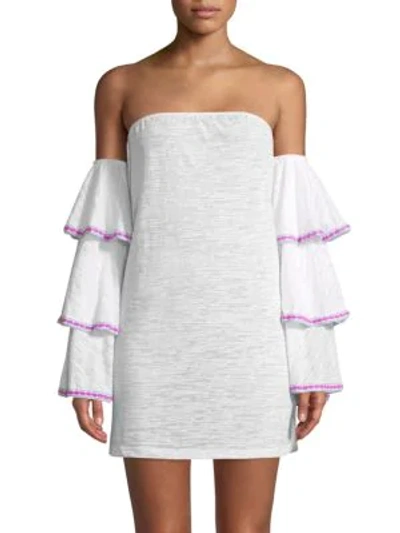Shop Pitusa Latina Off-the-shoulder Dress In White
