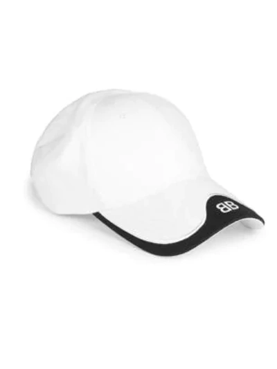 Shop Balenciaga Mode Cotton Baseball Cap In White Black