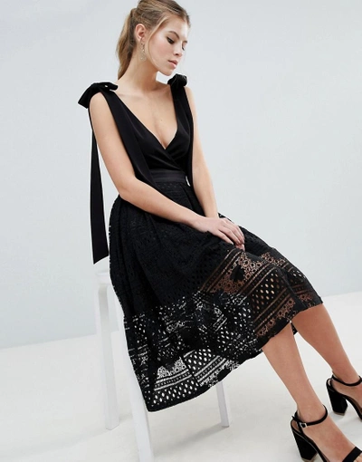 Shop Oh My Love Lace Midi Skirt - Black