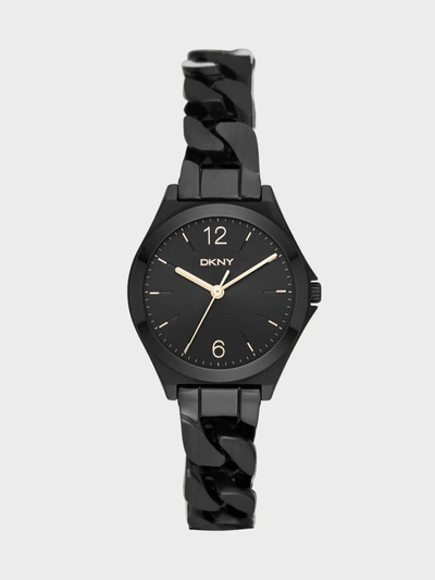 Shop Donna Karan Parsons Three Hand Stainless Steel Watch - In Black