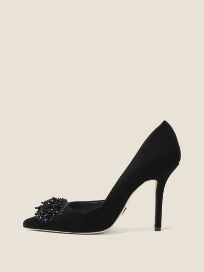 Shop Donna Karan Dre Embellished Velvet Pump In Black