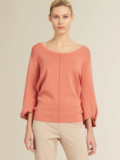 Shop Donna Karan Knotted Sleeve Pullover In Petal Pink