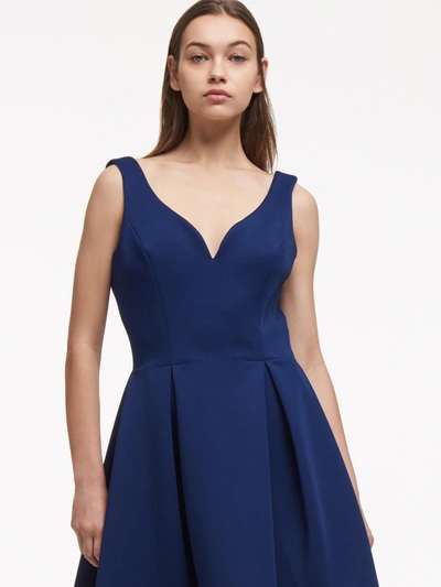 Shop Donna Karan Sweetheart Fit-and-flare Dress In Midnite Navy