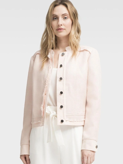 Shop Donna Karan Button-front Jacket In Blush