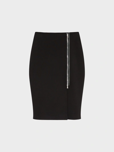 Shop Donna Karan Knit Skirt With Side Zip In Black