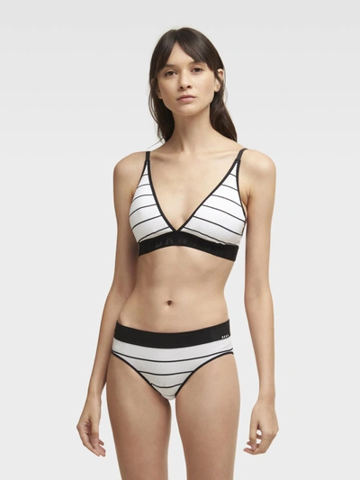 Shop Donna Karan Seamless Litewear Rib Bikini In Poplin Stripe