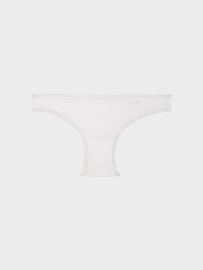Shop Donna Karan Litewear Mesh Trim Logo Bikini Brief In White