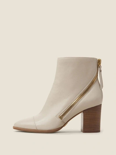 Donna Karan Alina Nappa Leather Ankle Boot In White | ModeSens
