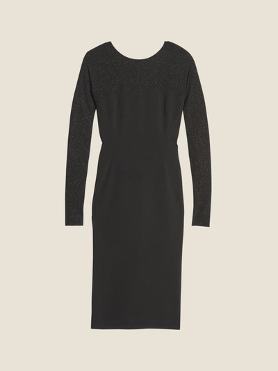 Shop Donna Karan Crepe Shine V-back Dress In Black