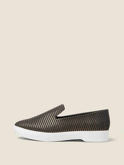 Shop Donna Karan Pia Perforated Leather Sneaker In Black