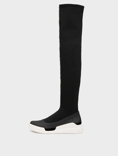 Shop Donna Karan Runway Rowan Over The Knee Sock Sneaker In Black