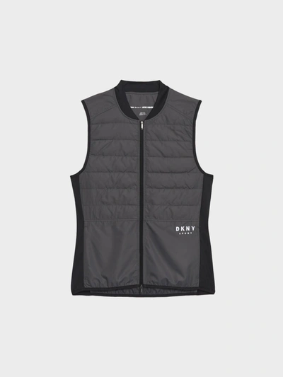 Shop Donna Karan Sport Puffer Vest In Grey