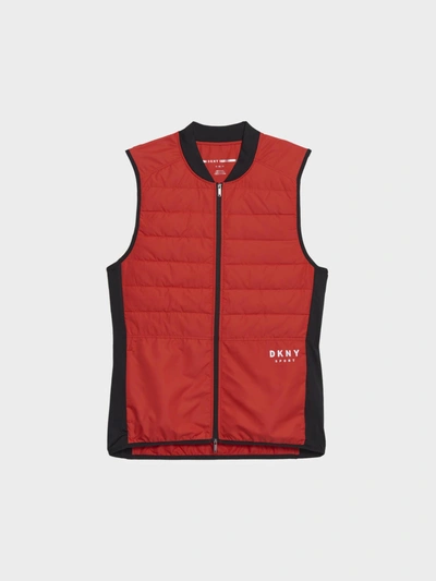 Shop Donna Karan Sport Puffer Vest In Red