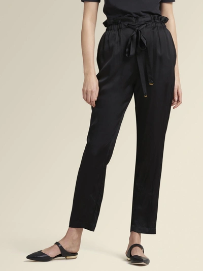 Shop Donna Karan Sateen Tie-waist Pant In Black