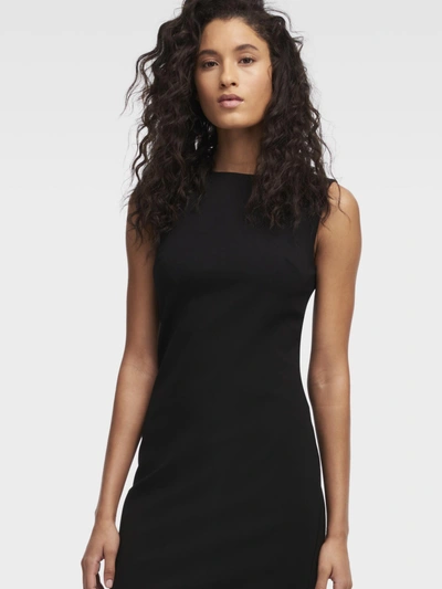 Shop Donna Karan Mesh Inset Bodycon Dress In Black