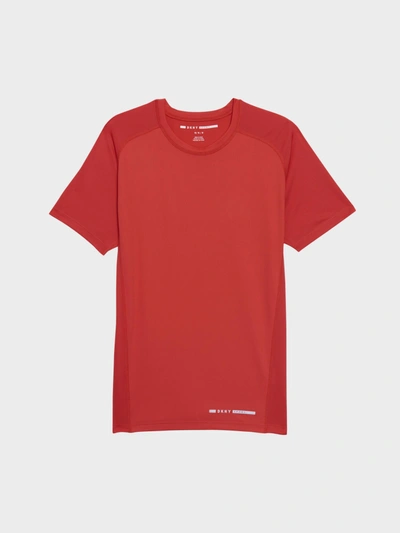 Shop Donna Karan Sport Seam Short Sleeve Tee In Red