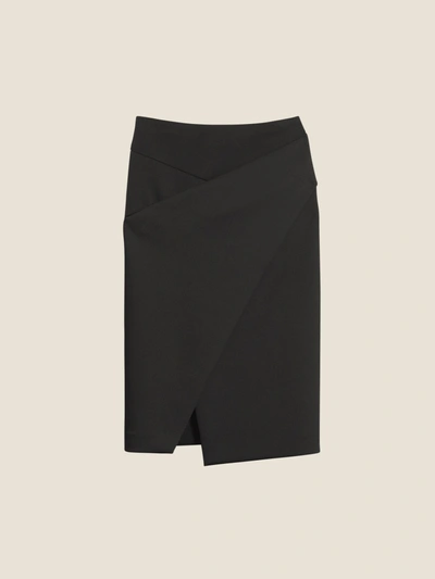 Shop Donna Karan Midi Wrap Skirt In Black