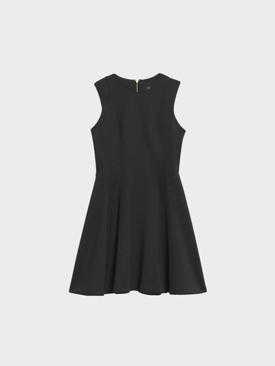 Shop Donna Karan Fit And Flare Sleeveless Dress In Black