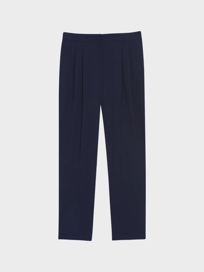 Shop Donna Karan Pleated Pull-on Pant In Navy