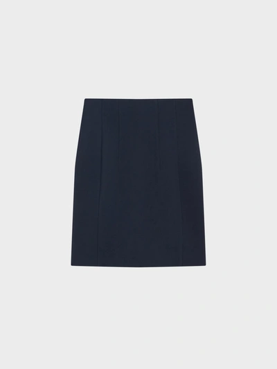 Shop Donna Karan Ponte Skirt With Back Zip In Royal