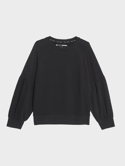 Shop Donna Karan Drop Shoulder Sweatshirt In Black