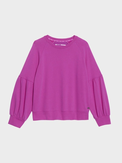Shop Donna Karan Drop Shoulder Sweatshirt In Fuschia